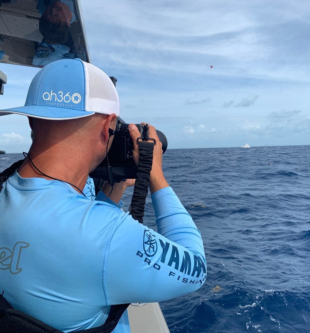 Steve Momot taking photos on the ocean - Professional Yacht Photographer in South Florida