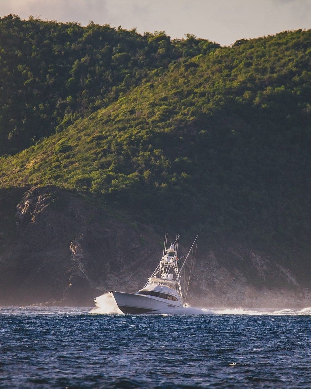 Dynamic image of a vibrant mahi-mahi being reeled in by an angler on a sportfishing boat