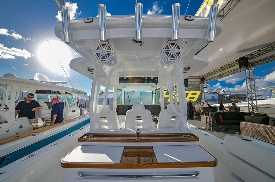 Polished sportfishing boat ready for professional boat photography