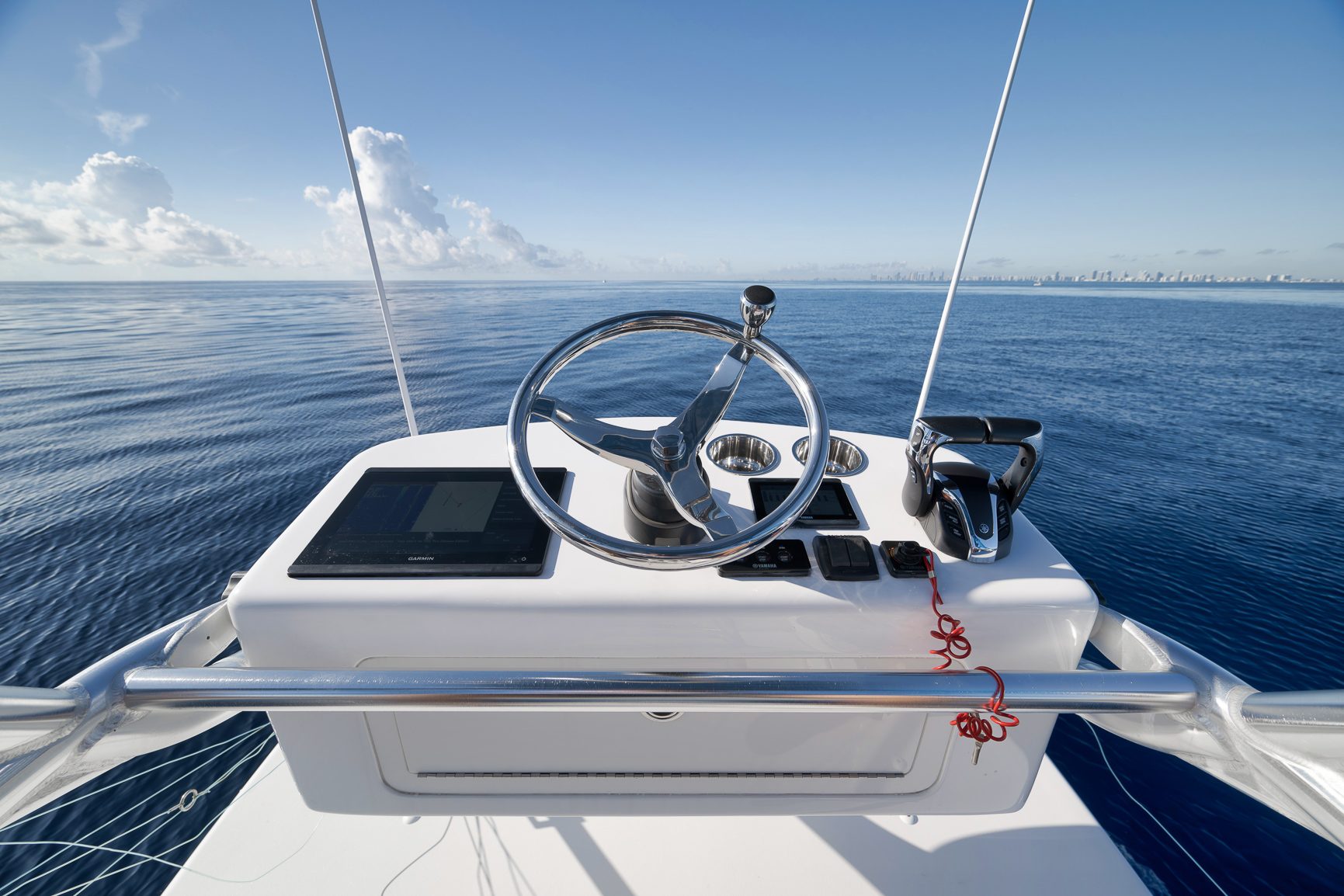 Boat helm with ocean view — Fort Lauderdale Intracoastal photography
