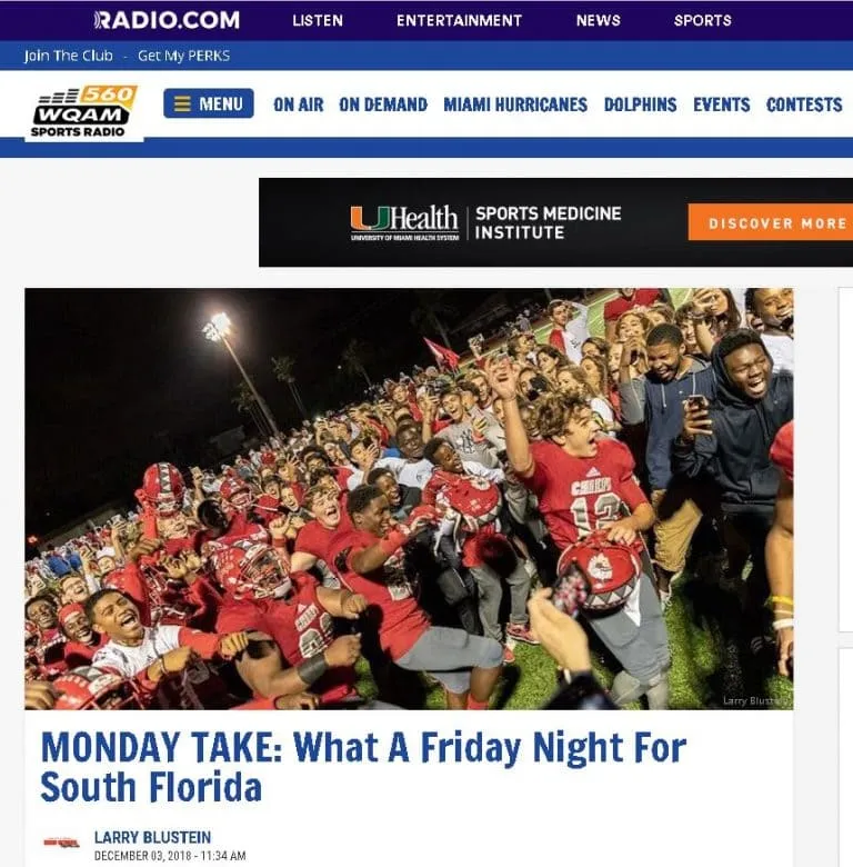 Published Sports Photographer South Florida