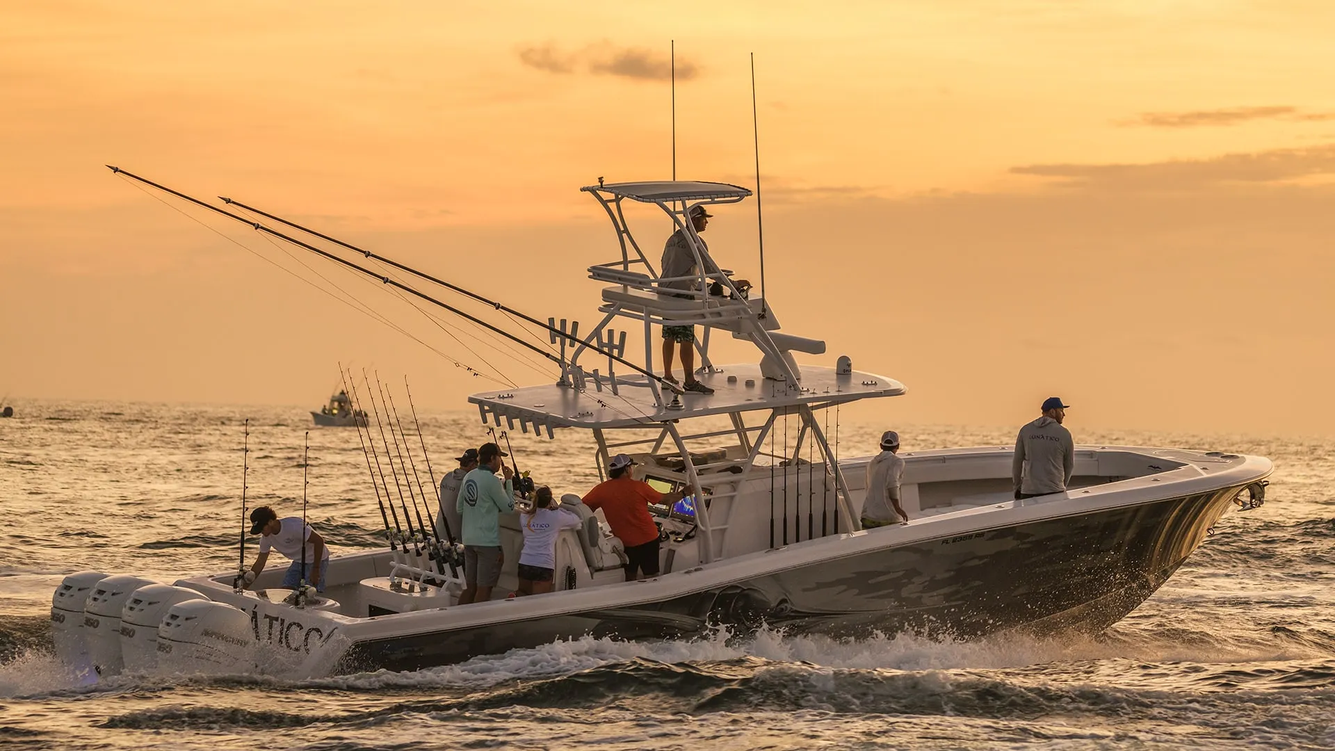 Invincible boats Center Console at Sunrise