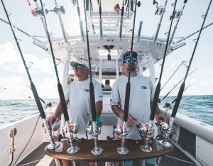 Fishermen at the Shotgun Rod Holder