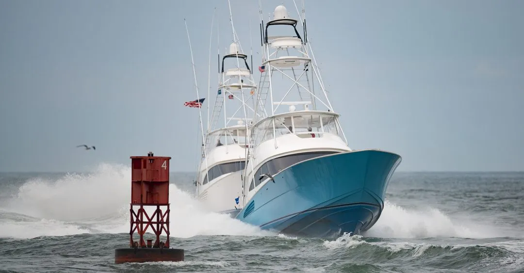 Sport Fishing Boats Returning From Fishing At White Marlin Open